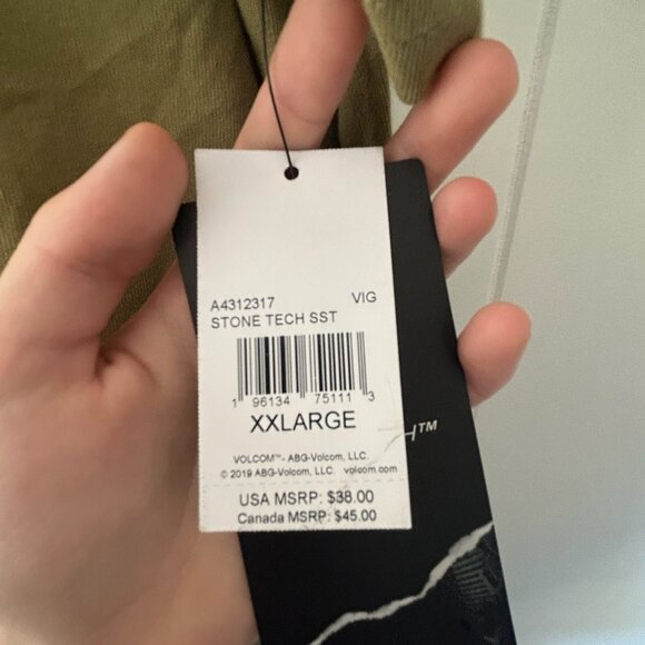 NWT- Mens Army Green Volcom V.Co.Tech T-Shirt XXL - Picture 3 of 5